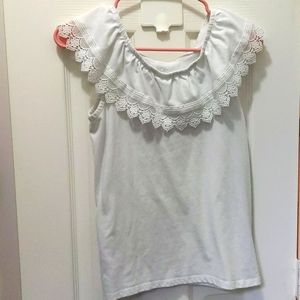 Girls white lace shirt